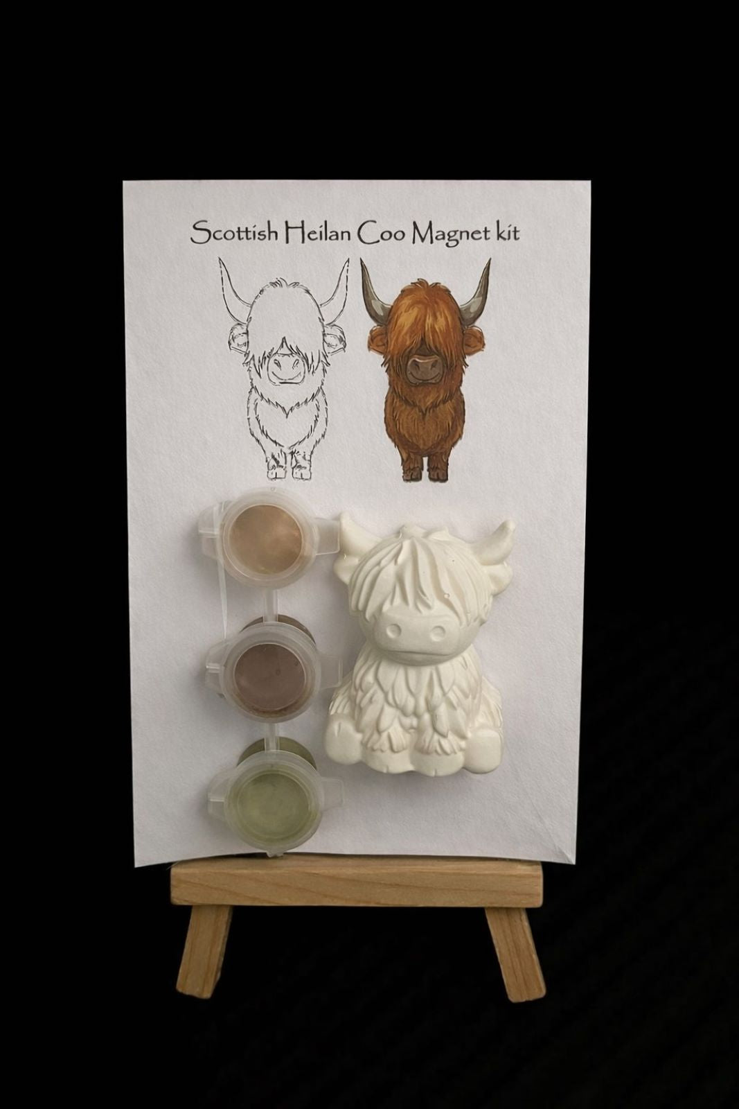Scottish Highland cow craft magnet kit