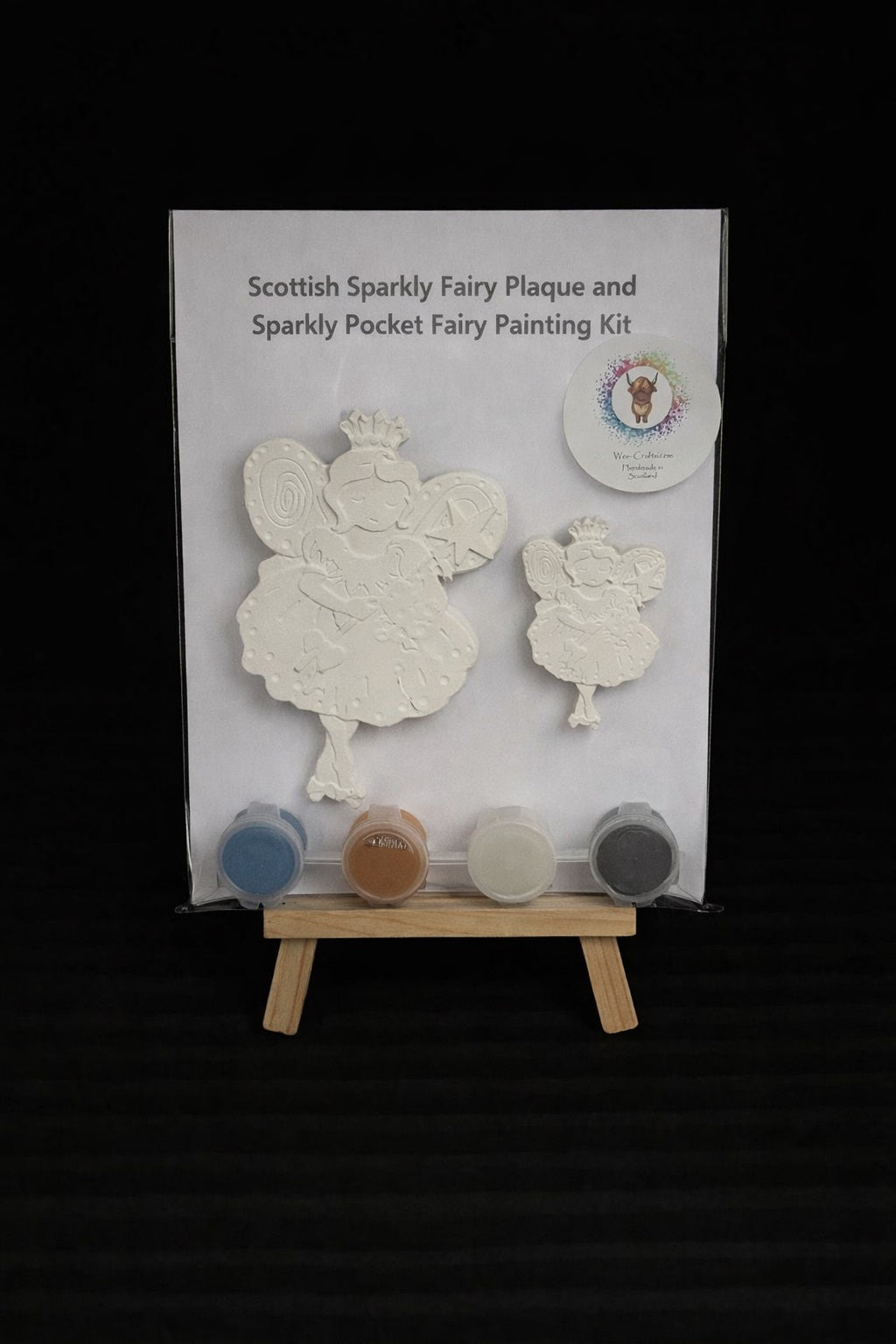 Sparkly Scottish Fairy plaque (with hanger) and Pocket Fairy kit
